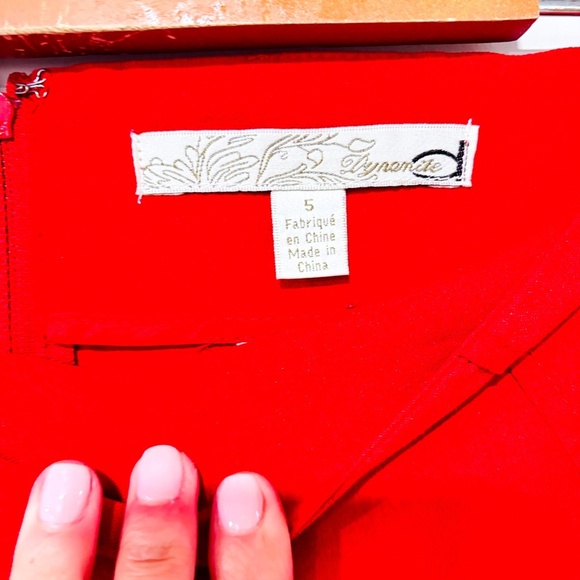 DYNAMITE Red Pencil Skirt Slim Fit High Waist Stretch Office Retro | Small * - Picture 5 of 5